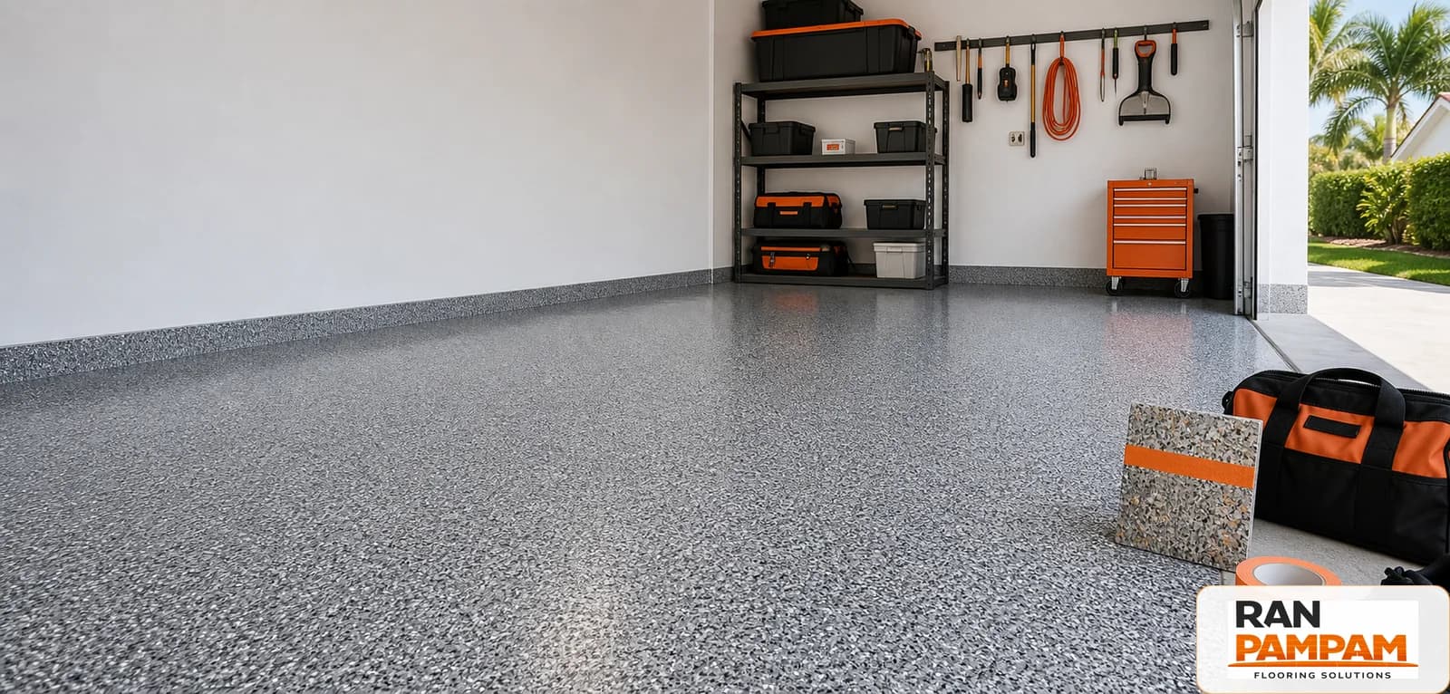 Finished epoxy garage floor in Miami