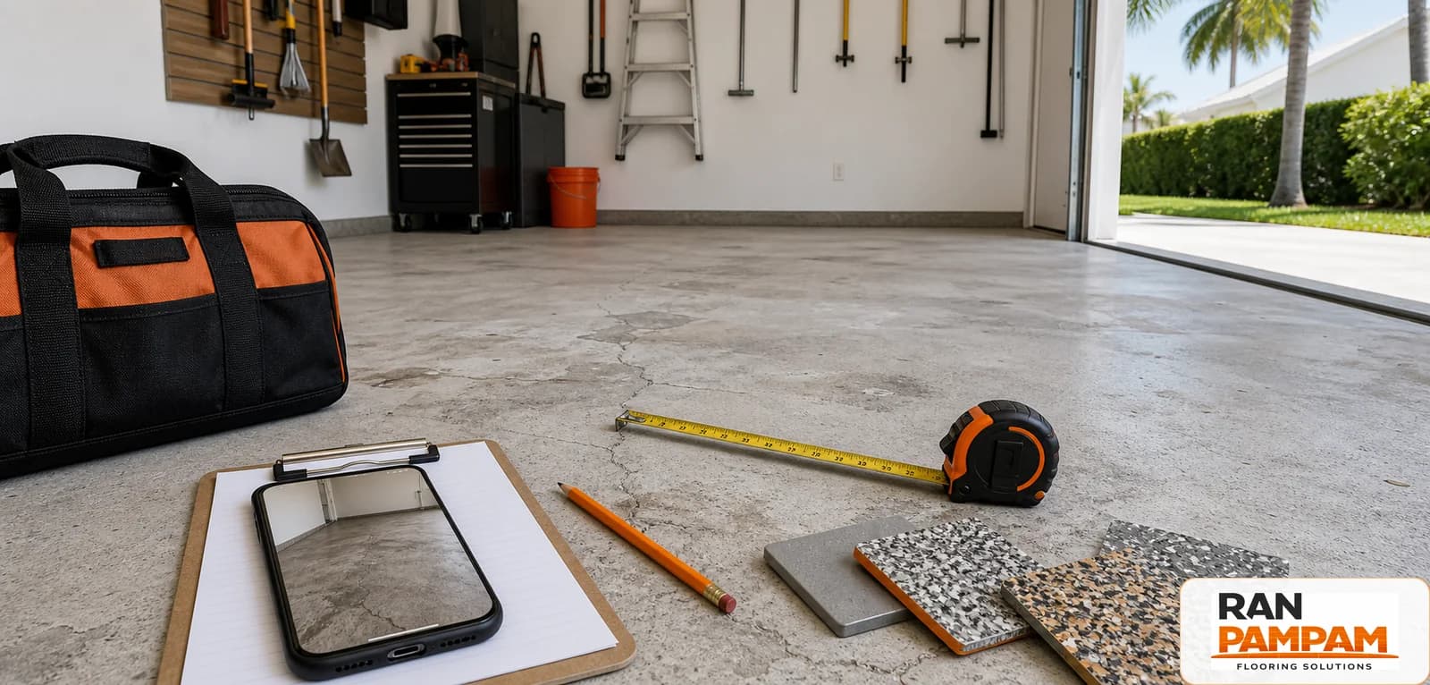 Garage floor coating photo used for an estimate